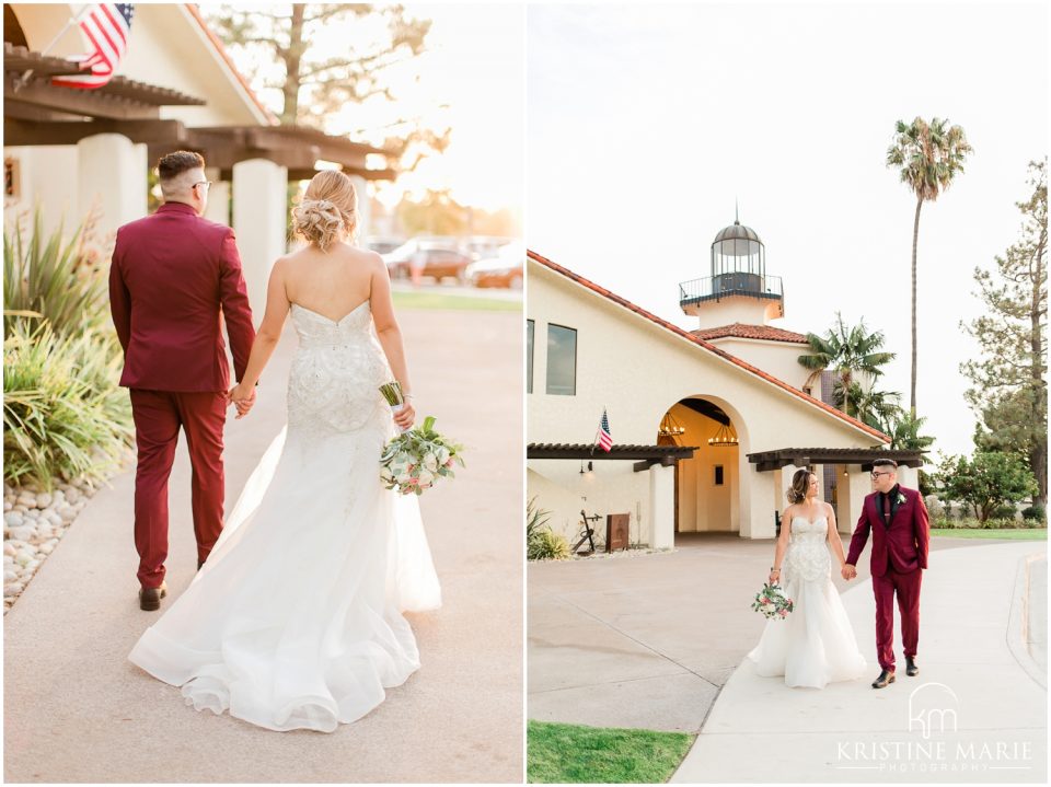 romantic bride groom portraits sunset | Tom Ham's Lighthouse San Diego Wedding Photo | © Kristine Marie Photography (6)