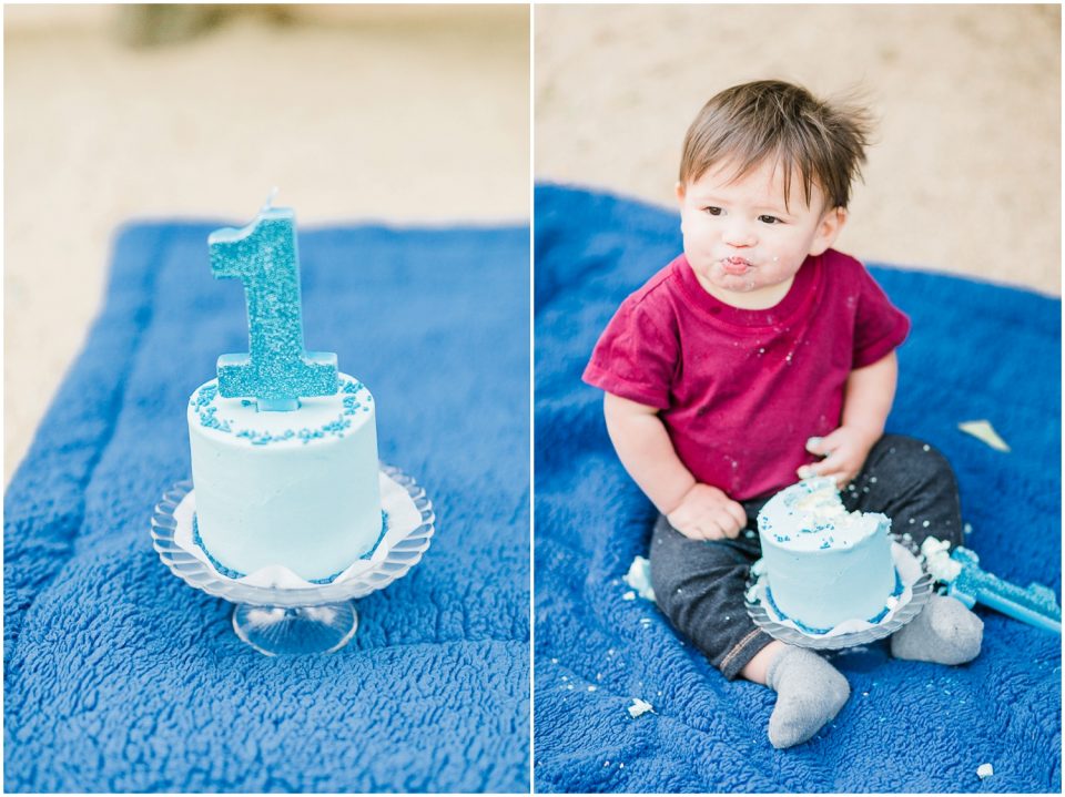 Escondido San Diego Family Photographer First Birthday Cake Smash Kristine Marie Photography