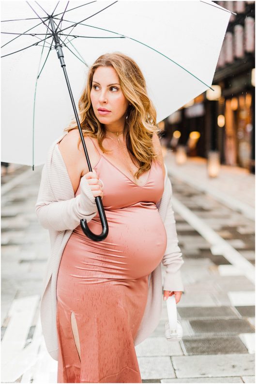 satin pink slip dress Tokyo Lifestyle Photographer | Yokosuka Maternity Portraits | © Kristine Marie Photography