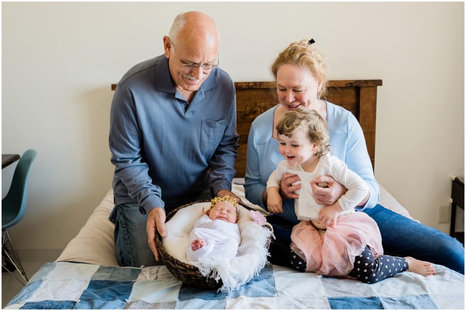 grandparents with newborn baby Yokosuka Lifestyle Newborn Baby Photographer | San Diego Family Photographer © Kristine Marie Photography