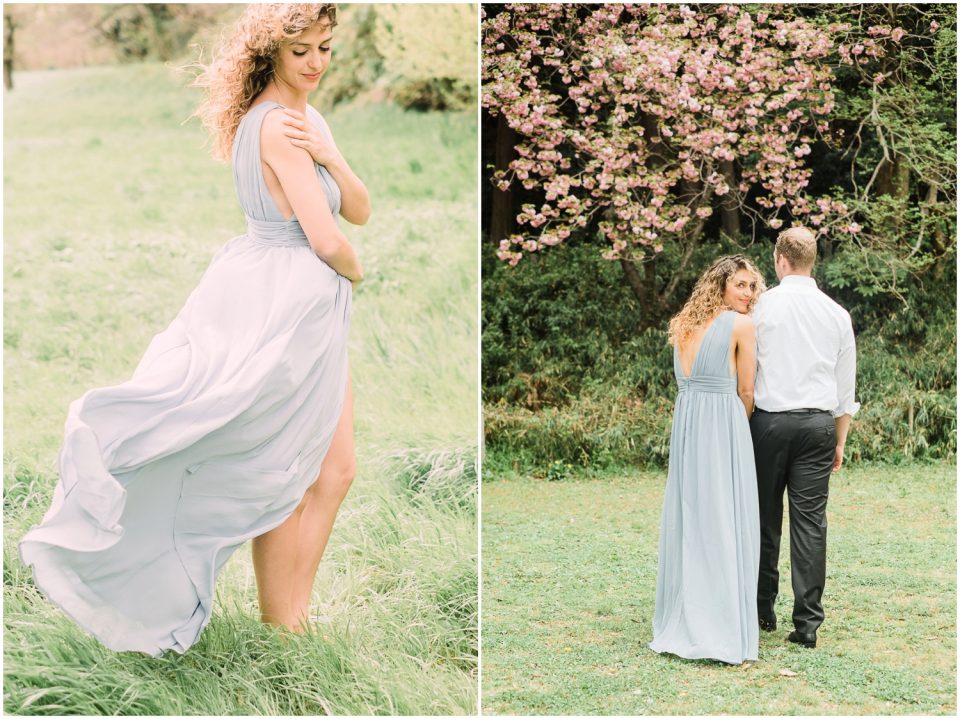 long flowy blue dress | Yokosuka Tokyo Family Couples Photographer | © Kristine Marie Photography 