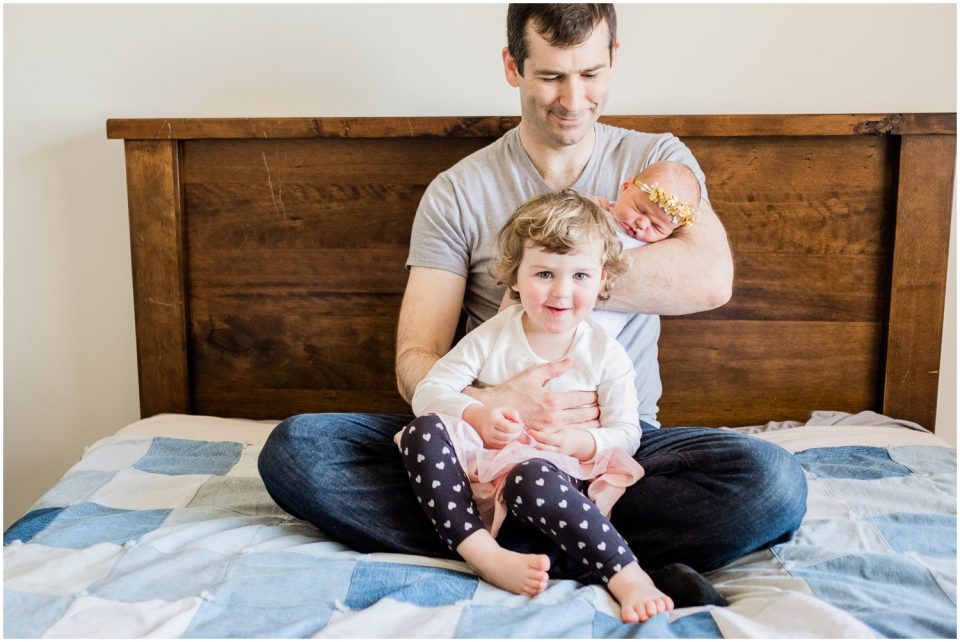 dad with daughters Yokosuka Lifestyle Newborn Baby Photographer | San Diego Family Photographer © Kristine Marie Photography