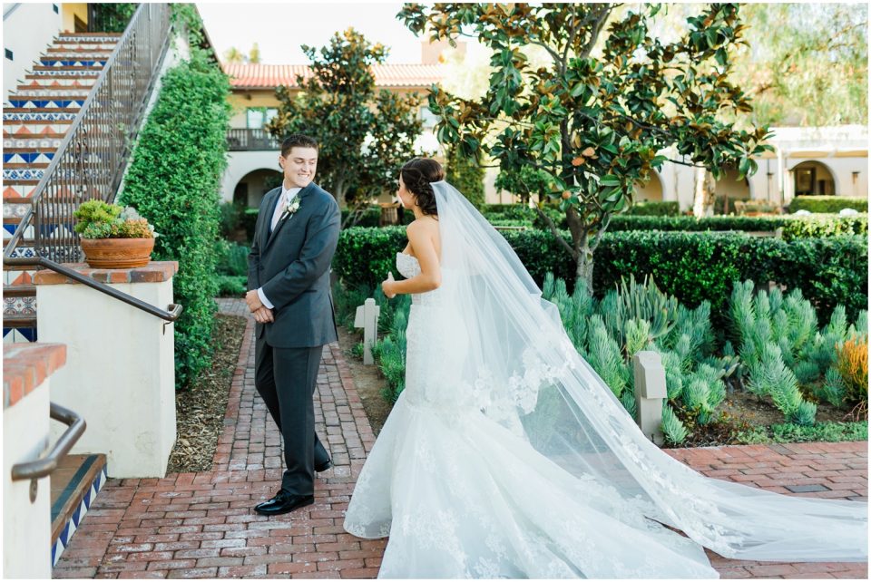 first look ponte inn | Temecula Ponte Winery Wedding Photographer | Kristine Marie Photography