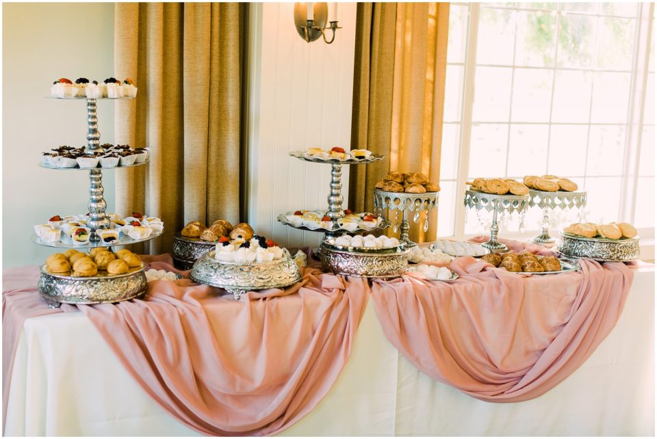 dessert table silver and pink | Temecula Ponte Winery Wedding Photographer | Kristine Marie Photography