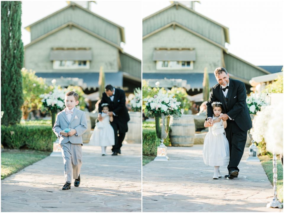 cute ringbearer and flower girl | Temecula Ponte Winery Wedding Photographer | Kristine Marie Photography