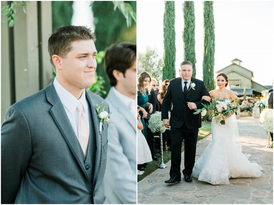 groom sees bride ceremony | Temecula Ponte Winery Wedding Photographer | Kristine Marie Photography