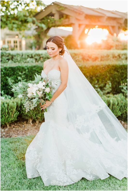  bride with long veil photo | Temecula Ponte Winery Wedding Photographer | Kristine Marie Photography