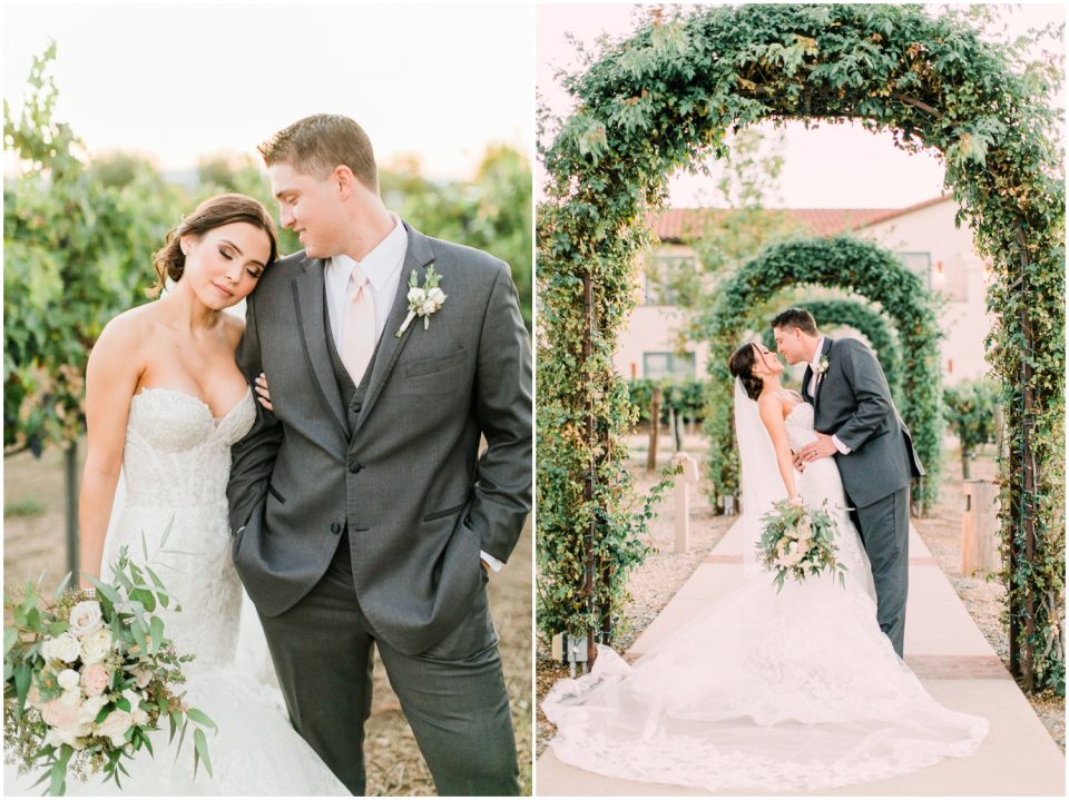  bride and groom tunnel of love photo | Temecula Ponte Winery Wedding Photographer | Kristine Marie Photography