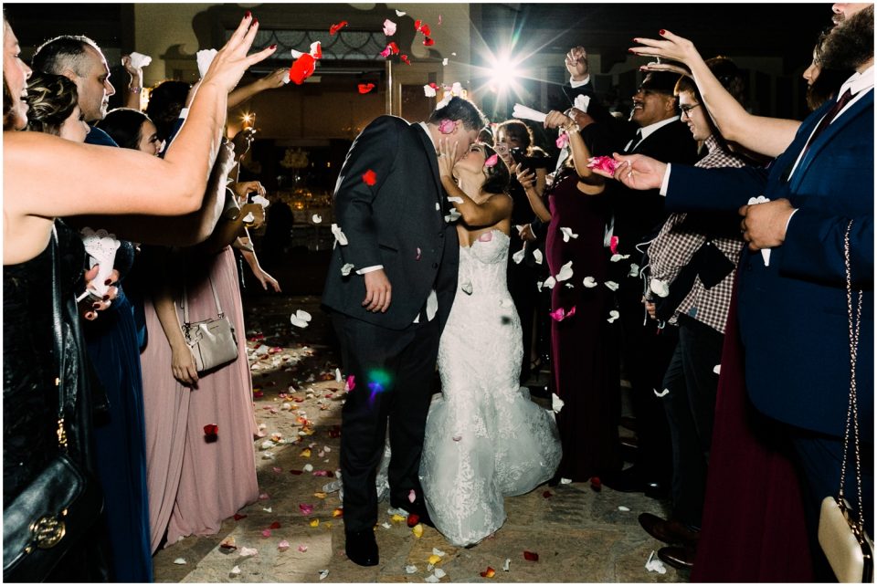 grand exit flower petals photo | Temecula Ponte Winery Wedding Photographer | Kristine Marie Photography