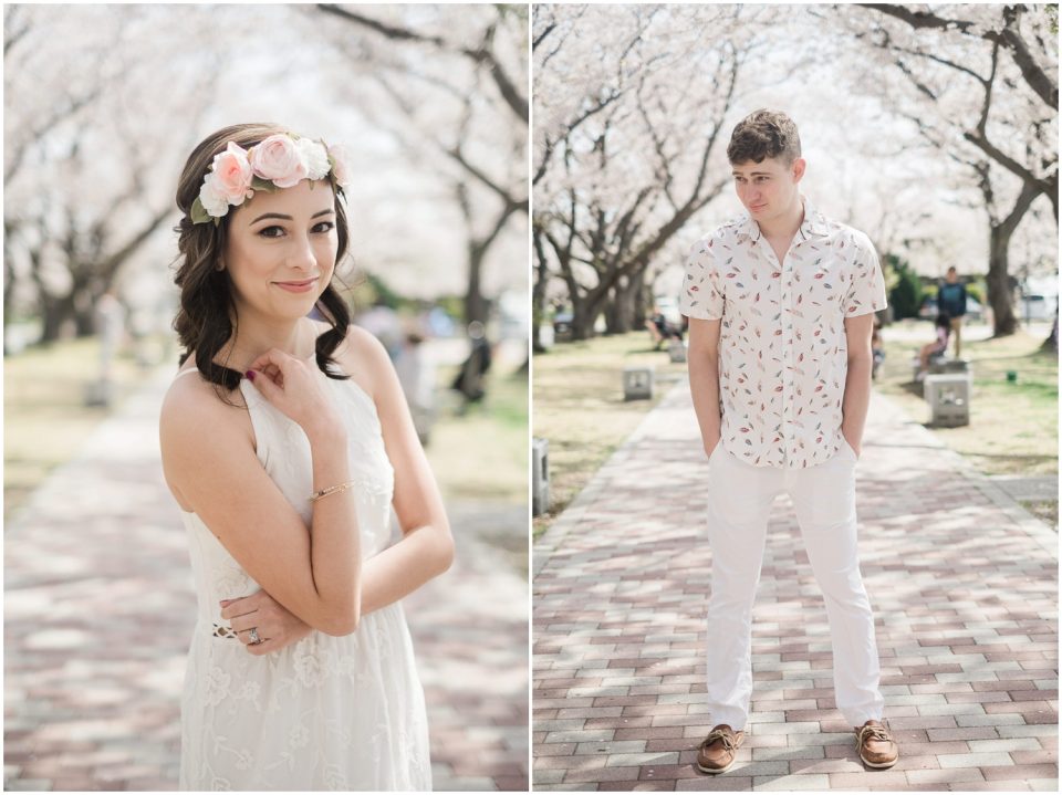 bride floral crown Yokosuka Couple's Photographer | Tokyo Cherry blossom pictures 