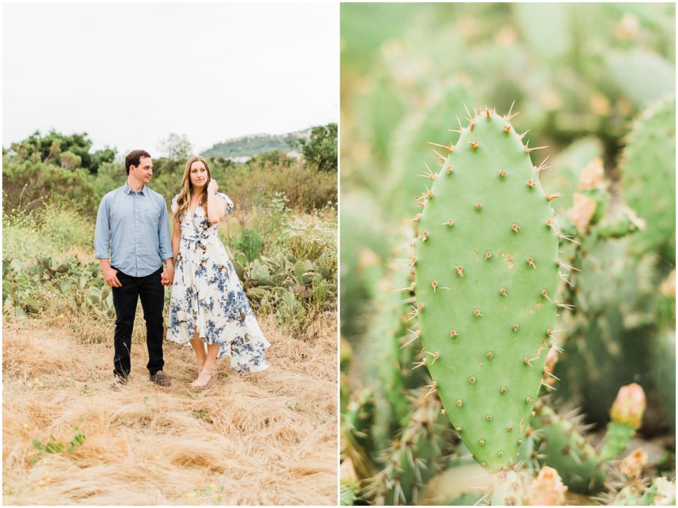 wild cactus and engaged couple Los Penasquitos Canyon Preserve Engagement Pictures | San Diego Engagement Photographer © Kristine Marie Photography