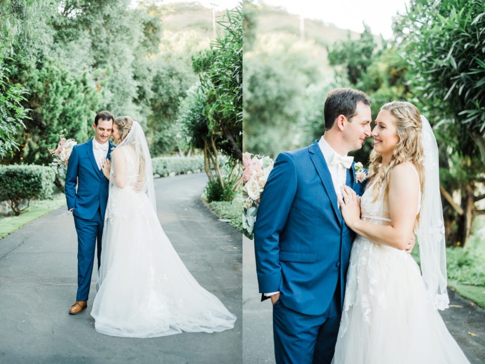 romantic bride and groom Los Willows Wedding Photo | Fallbrook San Diego Wedding Photographer | © Kristine Marie Photography (24)