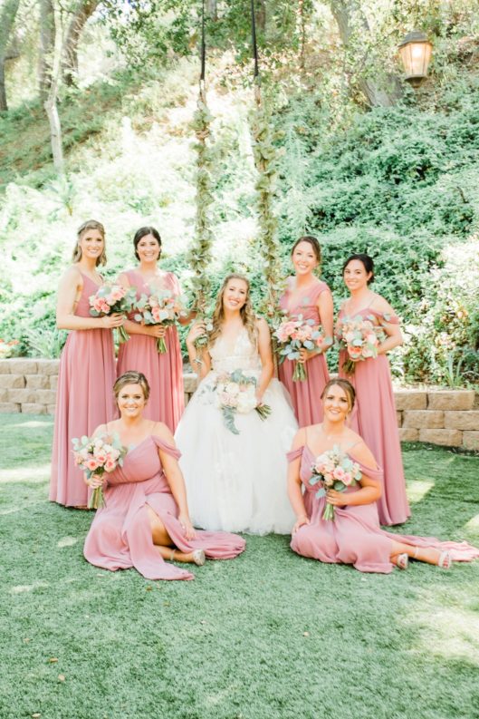 Bridesmaids and Bride Swing Los Willows Wedding Photo | Fallbrook San Diego Wedding Photographer | © Kristine Marie Photography (26)