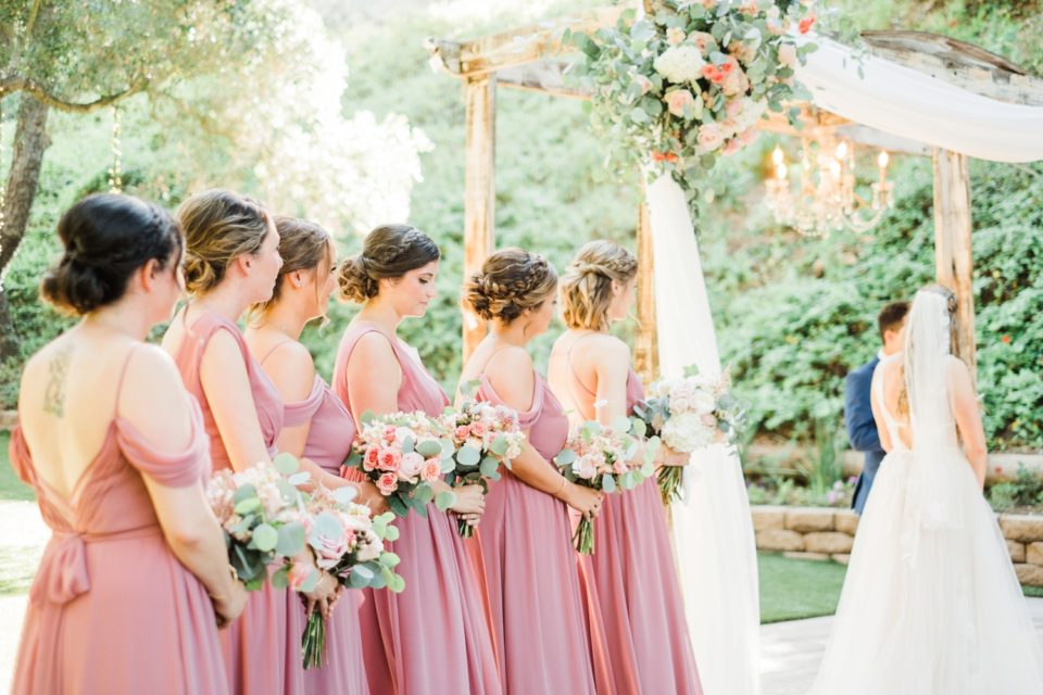 bridesmaids ceremony Los Willows Wedding Photo | Fallbrook San Diego Wedding Photographer | © Kristine Marie Photography (31)