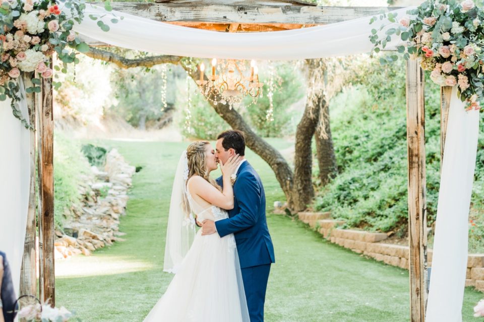 The First Kiss Los Willows Wedding Photo | Fallbrook San Diego Wedding Photographer | © Kristine Marie Photography (37)