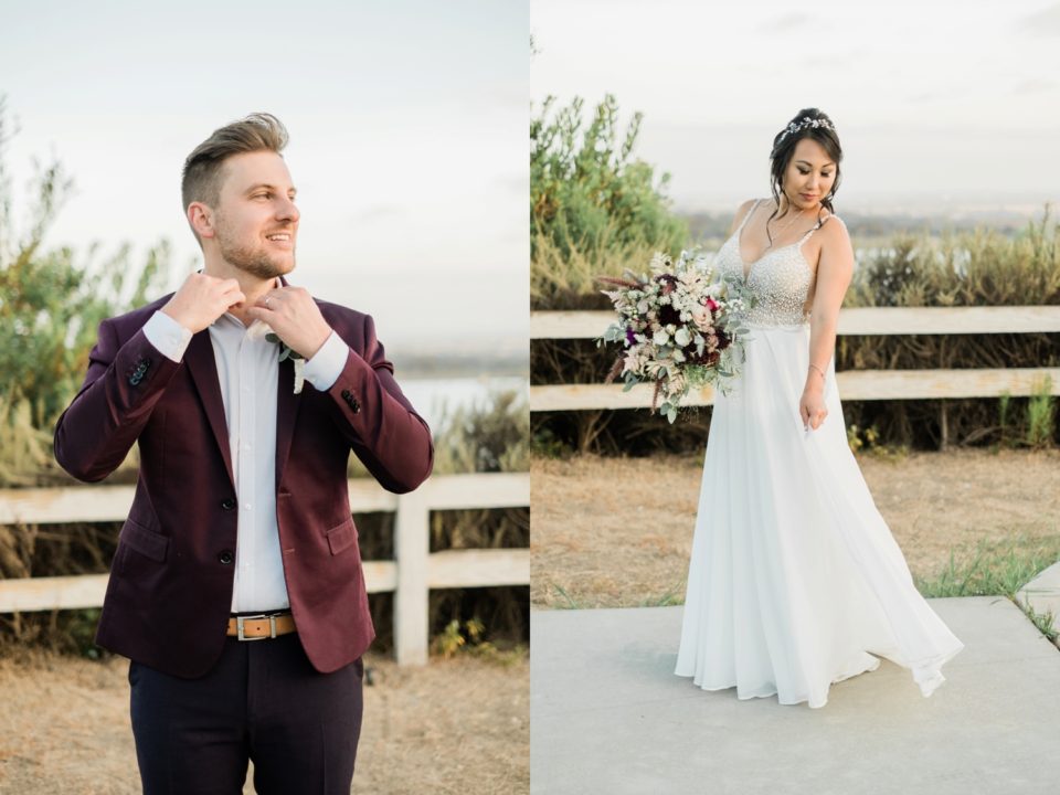 solo portrait of bride and groom San Diego Elopement Photographer