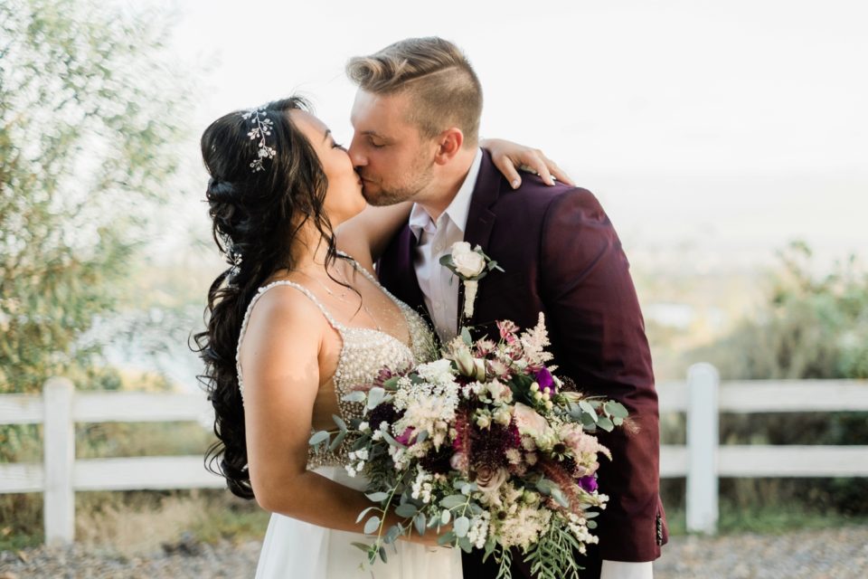 kiss at the top of the aisle San Diego Elopement Photographer