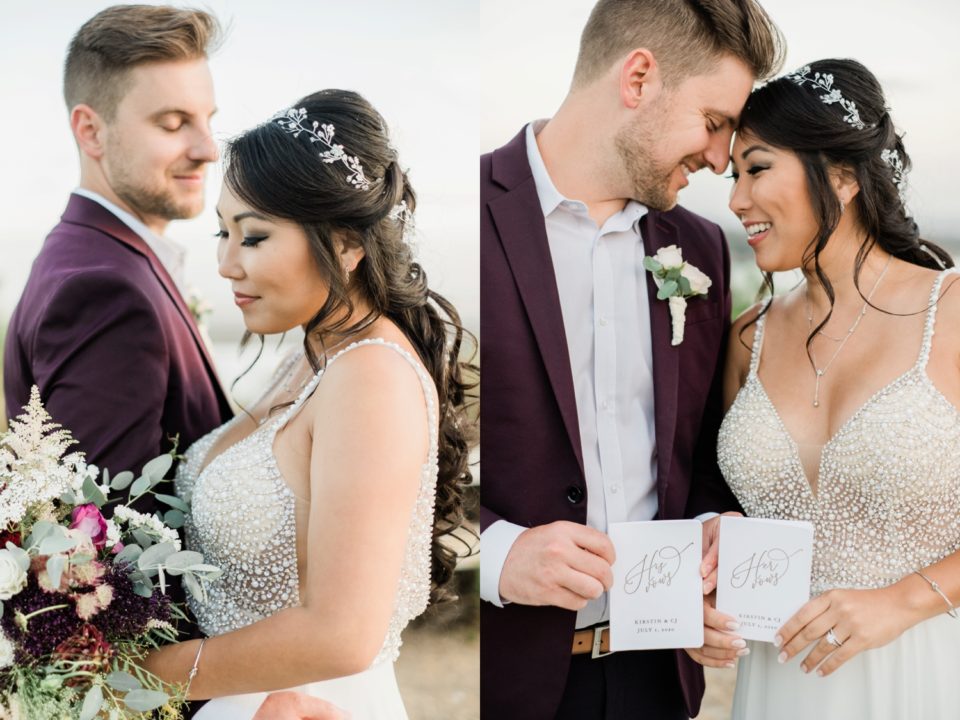 Bride and Groom | wedding vows booklets | San Diego Elopement Photographer