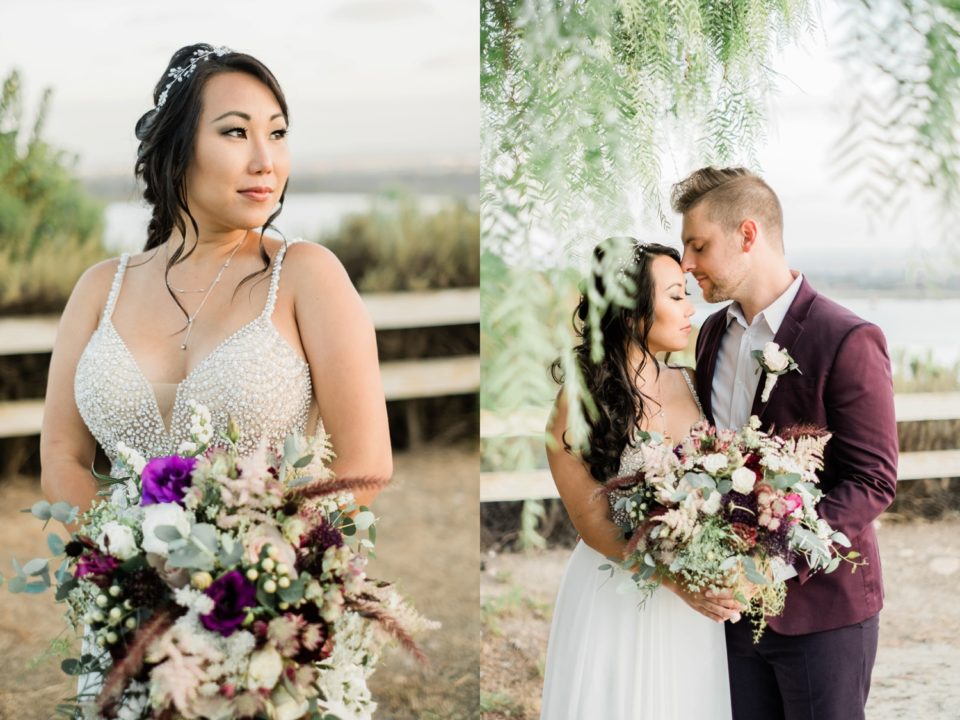 bridal portrait romantic bouquet San Diego Elopement Photographer