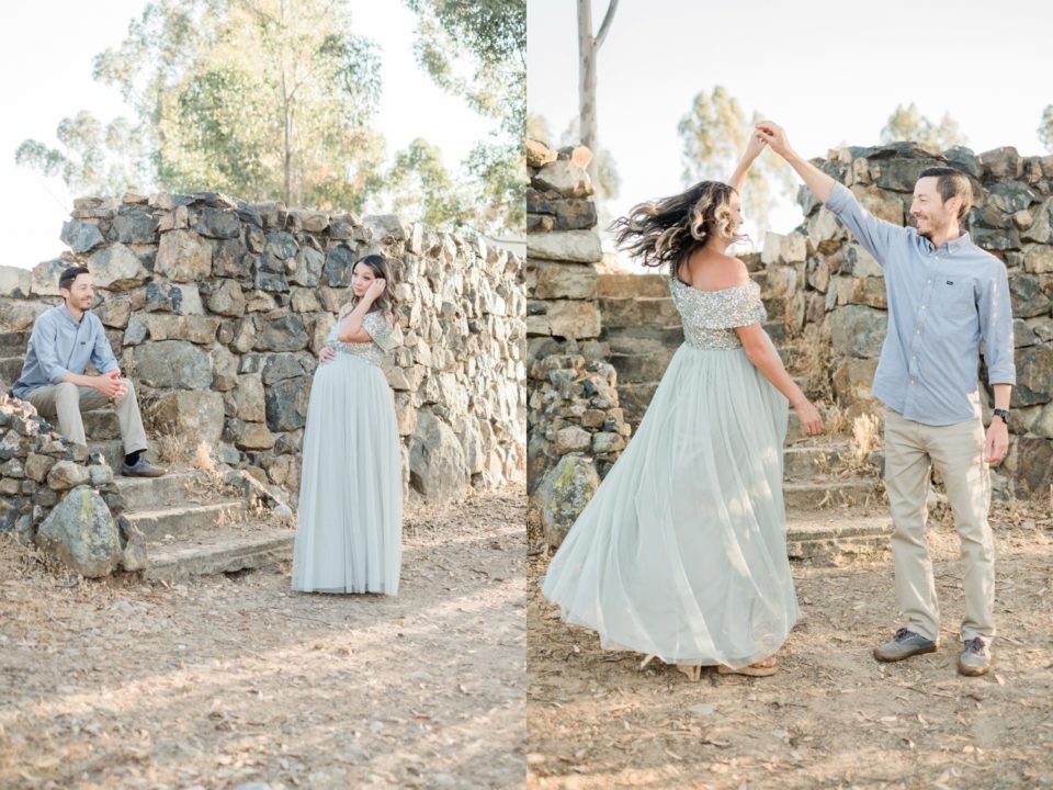 pregnancy pictures dancing eucalyptus trees North County San Diego Maternity Photographer | Evan's Pond Scripps Miramar | Kristine Marie Photography