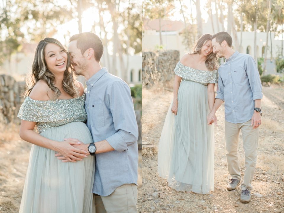 excited expecting couple North County San Diego Maternity Photographer | Evan's Pond Scripps Miramar | Kristine Marie Photography