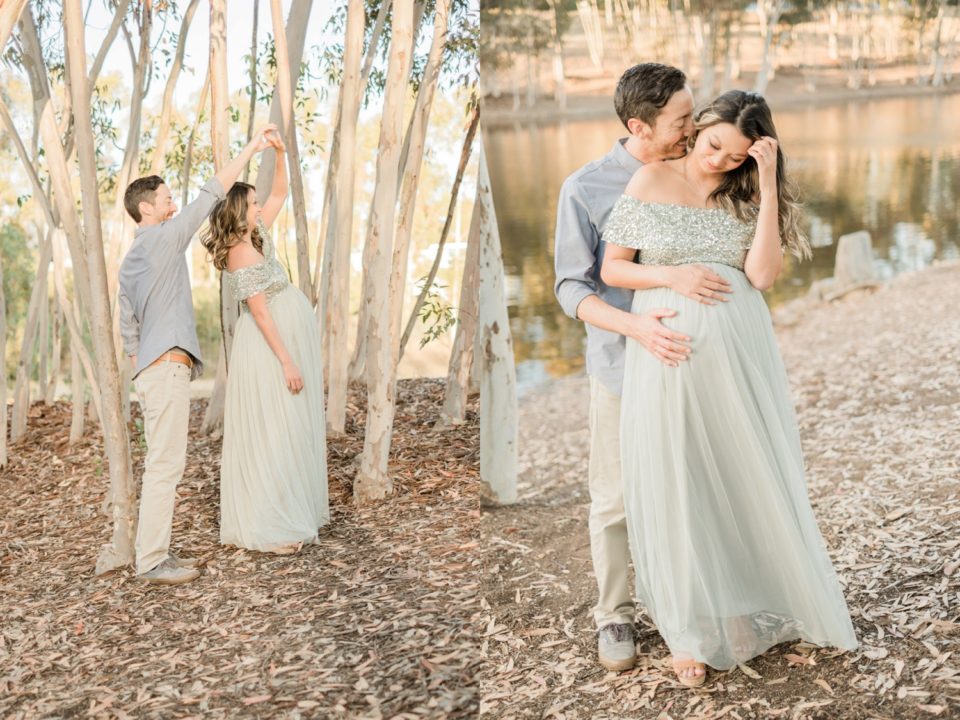 pregnancy pictures dancing eucalyptus trees North County San Diego Maternity Photographer | Evan's Pond Scripps Miramar | Kristine Marie Photography