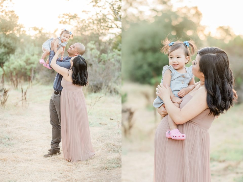 couple playing with toddler Los Penasquitos Canyon Preserve San Diego Maternity Photographer | © Kristine Marie Photography