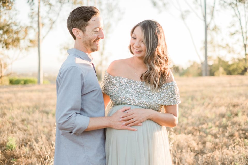 feel baby kicking North County San Diego Maternity Photographer | Evan's Pond Scripps Miramar | Kristine Marie Photography