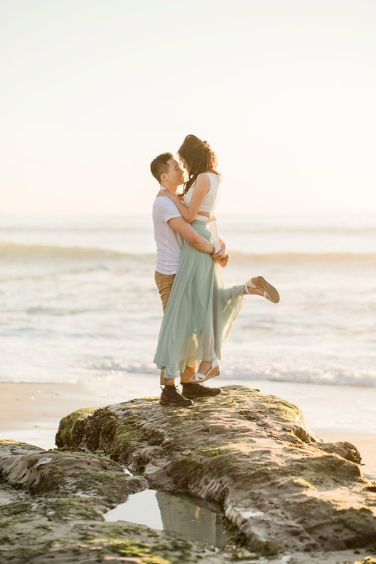 San Diego beach engagement photographer | Windandsea Beach | © Kristine Marie Photography