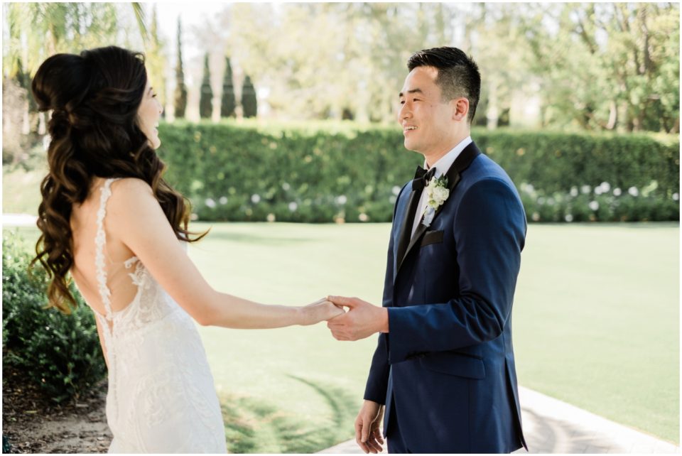 The First Look | Carmel Mountain Ranch | CMR Estate San Diego Wedding Photographer | © Kristine Marie Photography