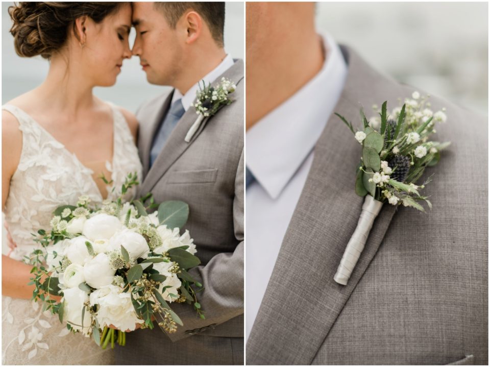 Classic White Bouquet Coastal Picture | Carlsbad Wedding Photographer | © Kristine Marie Photography