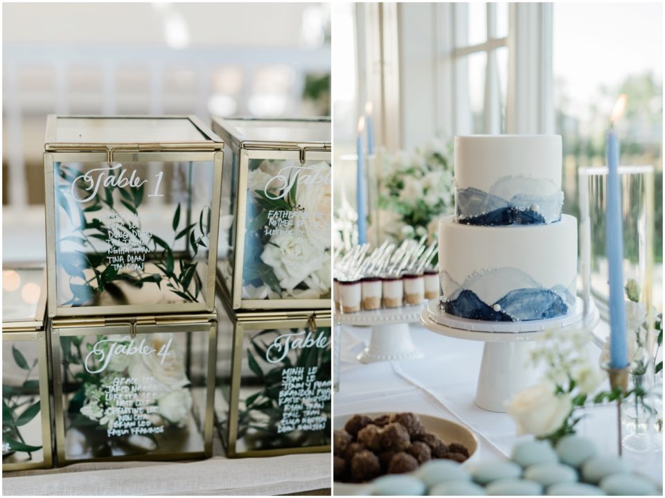 modern wedding cake | Carmel Mountain Ranch | CMR Estate San Diego Wedding Photographer | © Kristine Marie Photography