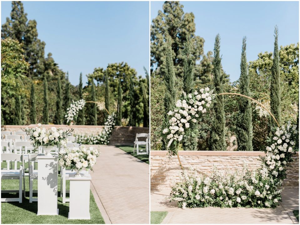 Circle Wedding Arch Ceremony Set up | Carmel Mountain Ranch | CMR Estate San Diego Wedding Photographer | © Kristine Marie Photography