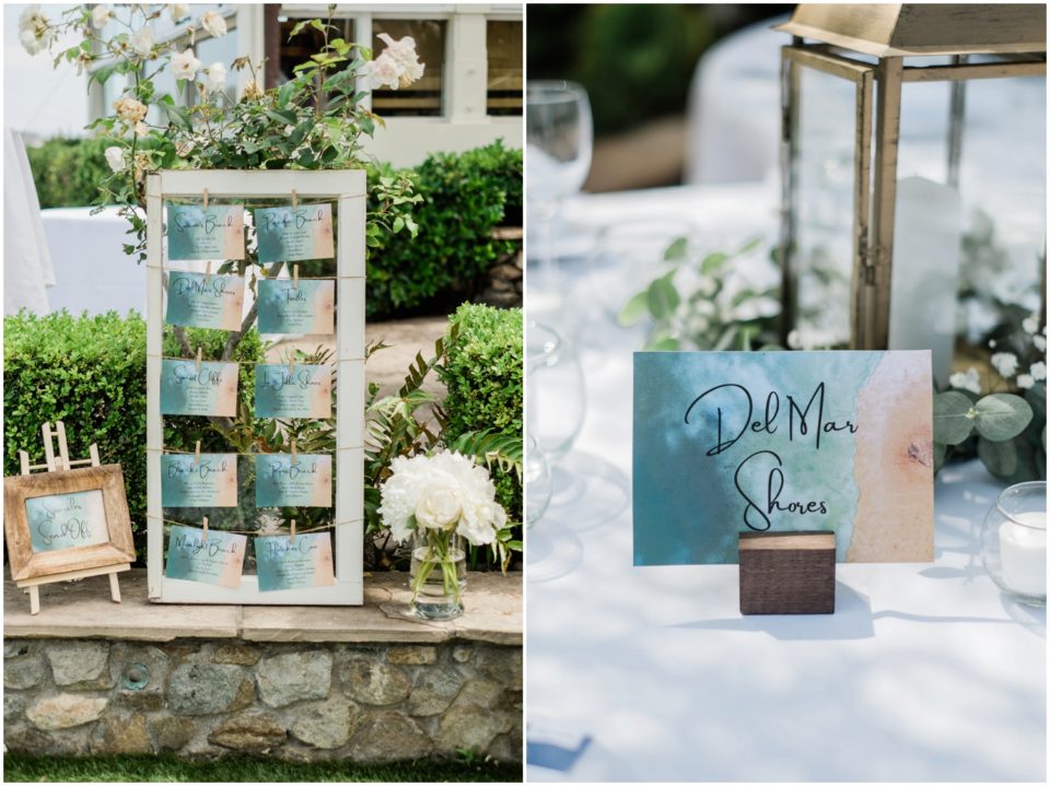 Coastal Seating Chart Picture | Brigantine Del Mar Wedding Photographer | © Kristine Marie Photography