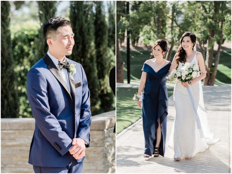 Mother of Bride Walks Bride Down the aisle | Carmel Mountain Ranch | CMR Estate San Diego Wedding Photographer | © Kristine Marie Photography