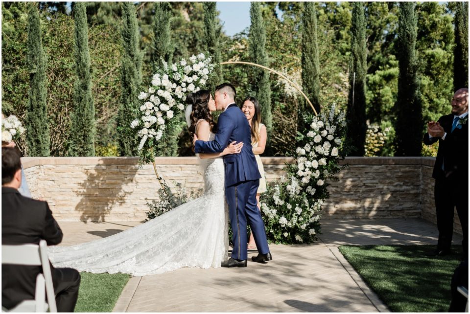 The First Kiss | Carmel Mountain Ranch | CMR Estate San Diego Wedding Photographer | © Kristine Marie Photography