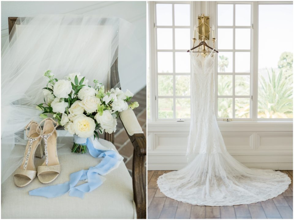 bridal shoes and gown | Carmel Mountain Ranch | CMR Estate San Diego Wedding Photographer | © Kristine Marie Photography