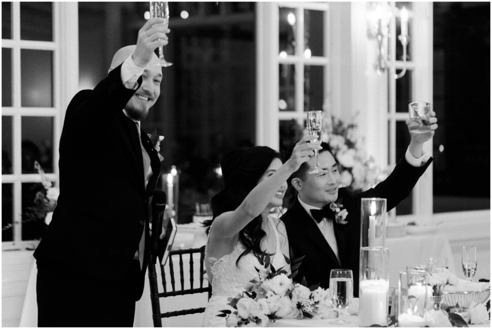 toasts photo black and white | Carmel Mountain Ranch | CMR Estate San Diego Wedding Photographer | © Kristine Marie Photography