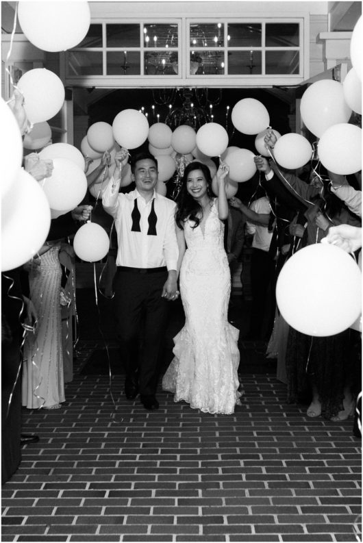 balloon grand exit | Carmel Mountain Ranch | CMR Estate San Diego Wedding Photographer | © Kristine Marie Photography