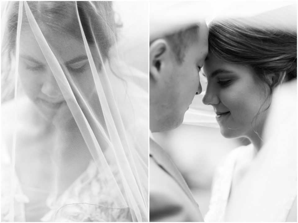 Black and White Photo with Veil | Carlsbad Wedding Photographer | © Kristine Marie Photography