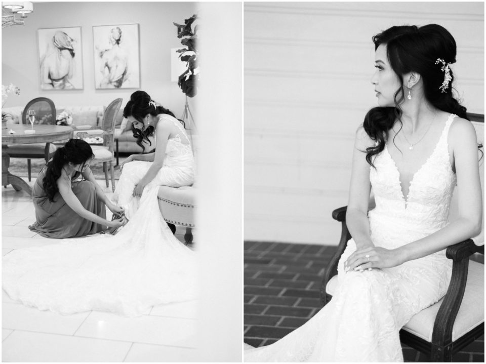 black and white bridal portraits | Carmel Mountain Ranch | CMR Estate San Diego Wedding Photographer | © Kristine Marie Photography