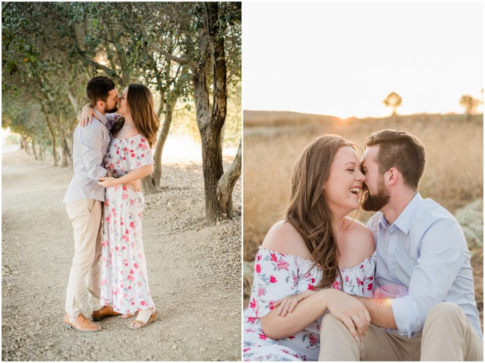 couple laughing in an open field  | San Diego Engagement Photography | © Kristine Marie Photography