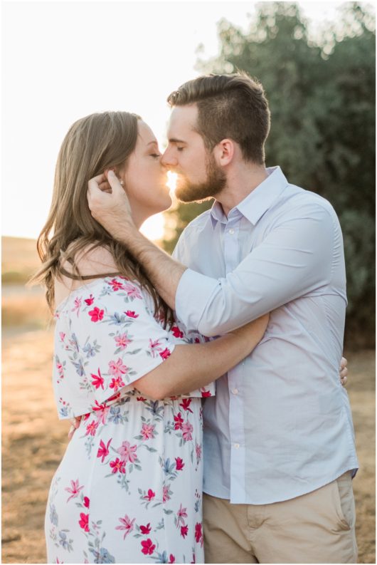 couple kissing at sunset  | San Diego Engagement Photography | © Kristine Marie Photography