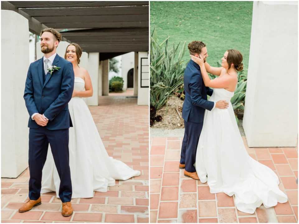 first look photo | Ole Hanson Beach Club San Clemente Wedding Photographer | © Kristine Marie Photography