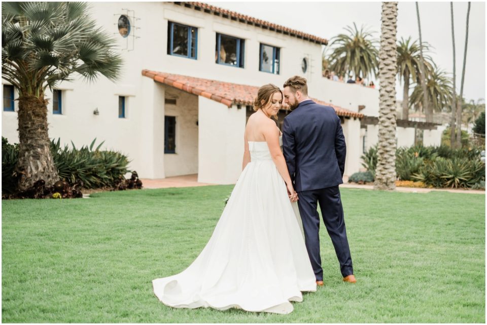 romantic portaits bride and groom photo | Ole Hanson Beach Club San Clemente Wedding Photographer | © Kristine Marie Photography