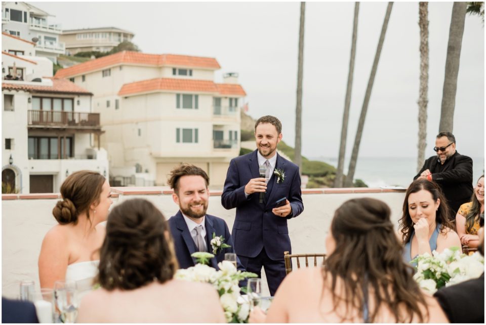 best man speech photo | Ole Hanson Beach Club San Clemente Wedding Photographer | © Kristine Marie Photography