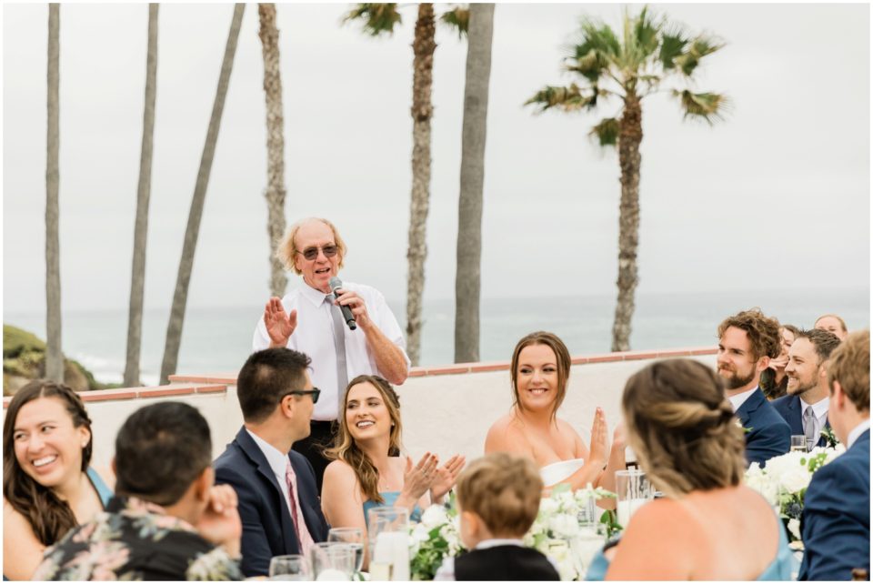 father of the bride speech photo | Ole Hanson Beach Club San Clemente Wedding Photographer | © Kristine Marie Photography