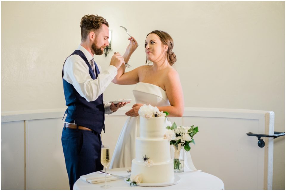 cake cutting photo | Ole Hanson Beach Club San Clemente Wedding Photographer | © Kristine Marie Photography