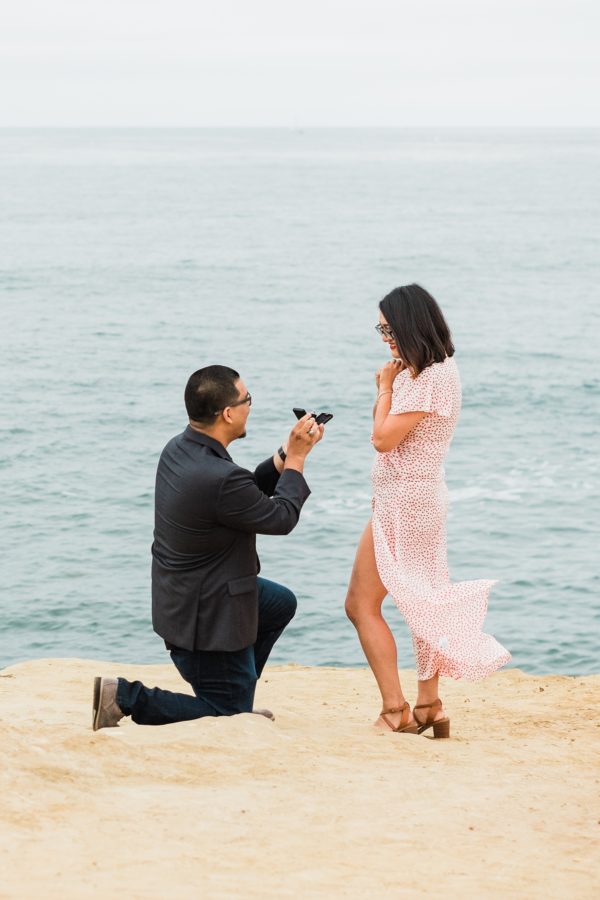 Sunset Cliffs Surprise Proposal Picture | Kristine Marie Photography